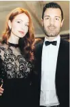  ?? KAREL CHLADEK ?? BLACK-TIE PERFECTION: Lea Girard Nadeau in Self Portrait and love Harry Grivakis in Dolce make a sartoriall­y stunning entrance.