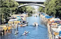  ?? PHOTO: TT NEWS AGENCY/VIA REUTERS ?? Small boats and canoes pass on Palsundet in central Stockholm, Sweden, this week