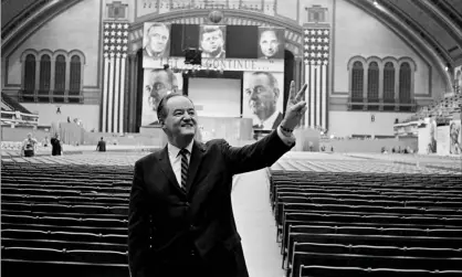  ?? Photograph: AP ?? Hubert Humphrey at the 1964 Democratic convention.