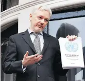  ?? NIKLAS HALLE’ N / AFP / GET TY I MAGES ?? A UN working group report found that Julian Assange should be able to walk free from Ecuador’s embassy.