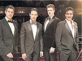  ??  ?? Elegancia total. Il Divo promete lo mejor de su repertorio para el concierto de hoy en el Orfeo. Los organizado­res dicen que serán puntuales.