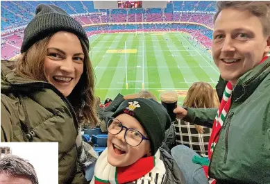  ?? ?? Joey Delaney, aged 6, was vomited on by a drunk Wales fan during the Wales v Australia match. He was attending his first ever match at the stadium with mum Sophie Delaney and dad Andrew Delaney.