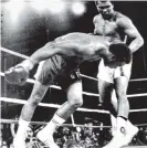  ?? PHOTO: ODT FILES ?? Muhammad Ali knocks out George Foreman in ‘‘the rumble in the jungle’’ on this day in 1974.