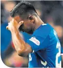  ??  ?? Alfredo Morelos had yet another off day