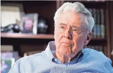  ??  ?? Billionair­e Charles Koch and his allies are preparing to spend up to $400 million.