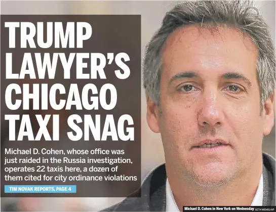  ?? SETH WENIG/ AP ?? Michael D. Cohen in New York on Wednesday