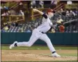  ?? JOE BOYLE - MEDIANEWS GROUP FILE ?? Shea Barry finishes the Aberdeen Ironbirds off on August 15, 2019, at Joe Bruno Stadium to pick up the 4-3 win for the Tri-City ValleyCats.