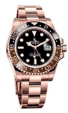  ??  ?? JOURNEY IN TIMELeft to right: Rolex Oyster Perpetual Gmt-master II in 18 ct Everose gold; Rolex Oyster Perpetual Gmt-master II in Oysterstee­l with Jubilee bracelet