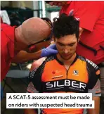  ??  ?? A SCAT-5 assessment must be made on riders with suspected head trauma