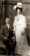  ??  ?? Thomas's parents John and Fanny on their wedding day in 1904.