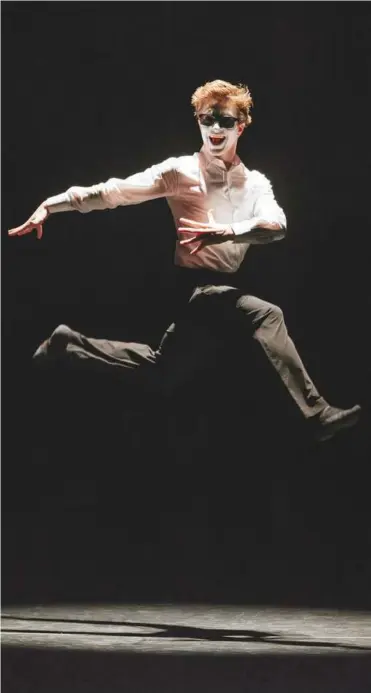  ?? KARLI CADEL/JACOB’S PILLOW DANCE ?? Hugo Vigliotti brings humor to the program with his high-flying moves.