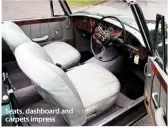  ??  ?? Seats, dashboard and carpets impress