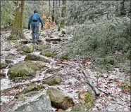  ?? STEVE FAGIN/SPECIAL TO THE DAY ?? Other parts of Connecticu­t have been having a real winter. A slippery, rocky trail ascends Soapstone Mountain in Somers.