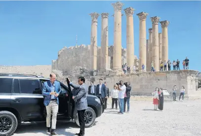  ?? PHOTO: REUTERS ?? Historic visit . . . Prince William Duke of Cambridge visits the ancient city of Jerash, Jordan, yesterday.