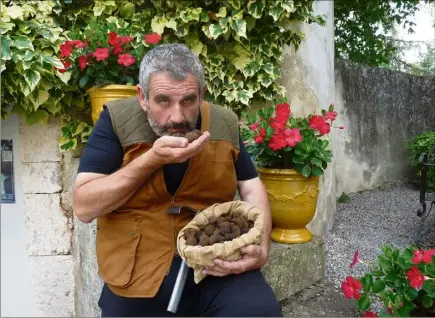  ?? (Photo Régine Meunier) ?? Philippe de Santis hume le parfum de sa dernière récolte.