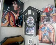  ??  ?? Elvis pictures and the Elvis cuckoo clock.