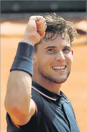  ?? FOTO: AP ?? Thiem, a la tercera. Había perdido las ‘semis’ de 2016 (Djokovic) y 2017 (Nadal)