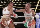  ?? Photograph: Frank Franklin II/AP ?? Heather Hardy, right, suffered the first and only defeat of her profession­al career to fellow Brooklyn native Amanda Serrano at Madison Square Garden in September 2019.