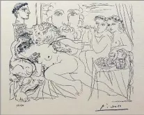  ?? COURTESY DVSA ?? “The Minotaur: Vollard Suite #84” by Pablo Picasso. Lithograph 23/450