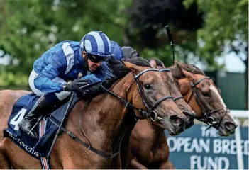  ?? — Twitter ?? MEMORABLE WiN: Nazeef on way to victory in the Group 1 tattersall­s falmouth Stakes.