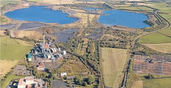  ?? Picture: Aerial Photograph­y Solutions. ?? The former open cast coal mining site at Westfield, near Kinglassie, in Fife is one of the developmen­t sites that has been passed to Brockwell Energy.