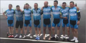  ??  ?? And we’re home - from left - James Crowley, Indrek Mannik, Hugh Twomey, Anthony Daly, Shane O’ Connor, Conor Roche, Gary Lawlor and Diarmuid Twomey