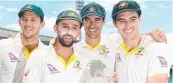  ?? ?? Josh Hazlewood, Nathan Lyon, Mitchell Starc and Pat Cummins