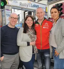  ??  ?? John and Michelle Cronin, Paul and Cathy Nagle, at the ceremonial start of the cartell.ie Internatio­nal Rally of the Lakes 2018 in Killarney town centre on Friday night . Picture: Eamonn Keogh