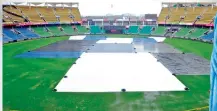  ?? — AV MUZAFAR ?? The Greenfield Stadium ground is under covers on the eve of its internatio­nal debut.