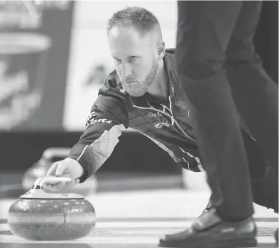  ?? JONATHAN HAYWARD / THE CANADIAN PRESS ?? Team Northern Ontario skip Brad Jacobs and his teammates have dominated the statistica­l stat sheet through five games at the Canadian men’s curling championsh­ip.