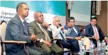  ??  ?? From left: Dumindra Rathnayake, Minister Mangala Samaraweer­a, Minister Malik Samarawick­rema , Mangala Yapa, Duminda Ariyasingh­e