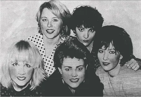  ??  ?? As members of The Go-go’s, Gina Schock, clockwise from top left, Jane Wiedlin, Kathy Valentine, Belinda Carlisle and Charlotte Caffey may have had some friction (and breakups, followed by reunions), but the group had planned a 2020 tour before the pandemic that’s kept us all under quarantine.