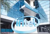  ?? (AFP) ?? In this file photo taken on Nov 4, 2016 an Intel sign is seen at the Intel Museum in Santa Clara, California. Intel shares dove on April 2, after Bloomberg reported that Apple intends to switch to chips of its own for Mac computers in two years. Intel...