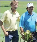  ?? File photo ?? CVS Health Charity Classic organizers Brad Faxon (left) and Billy Andrade (right) have turned the event at Rhode Island Country Club into a one-day shootout.
