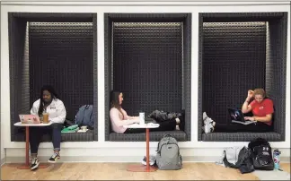  ?? Ned Gerard / Hearst Connecticu­t Media file photo ?? Students work in the Heckman Center, a new study area in the Wahlstrom Library at the University of Bridgeport on Feb. 5.