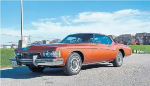  ?? PHOTOS COURTESY TONY COLANGELO ?? Domenic Colangelo’s 1973 Buick Riviera Gran Sport has an elegantly commanding look.