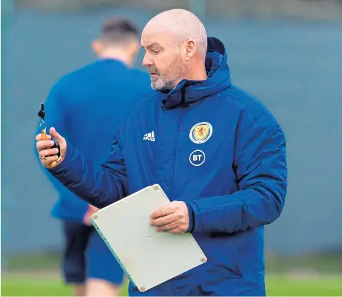  ??  ?? WAY AHEAD: Scotland head coach Steve Clarke is fully focused on World Cup 2022 qualificat­ion now that Euro 2020 participat­ion has been secured.