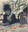  ??  ?? Both cursory and precise: Degas’sAt the Café, on show at the Fitzwillia­m