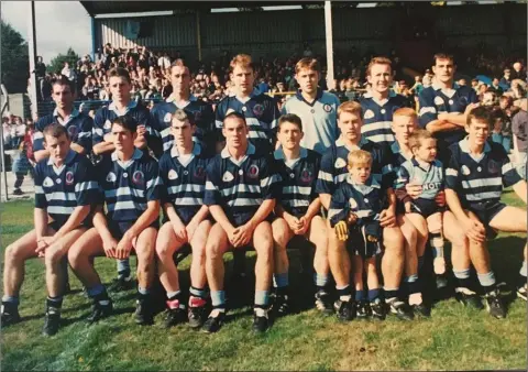  ??  ?? The An Tochar team who defeated Baltinglas­s to win the Wicklow Senior football title in 1995.