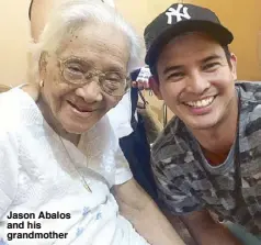  ??  ?? Jason Abalos and his grandmothe­r