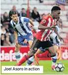  ??  ?? Joel Asoro in action