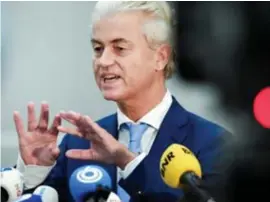  ?? © ?? De vrijheid van meningsuit­ing is bij het grofvuil gezet, vindt Wilders. rtr