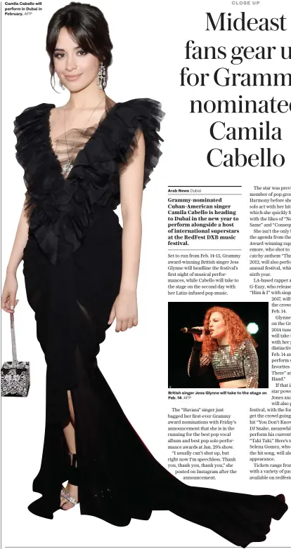  ?? Camila Cabello will perform in Dubai in February.
Arab News ??