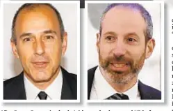  ??  ?? After Ronan Farrow (main photo) in new book accused NBC of trying to hide rape claim against anchor Matt Lauer (l.), network News President Noah Oppenheim (r.) fired back in memo Monday.