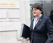  ??  ?? FACING CRITICISM: Northern Ireland’s First Minister, and Leader of the DUP, Arlene Foster leaves Downing Street in central London last week.