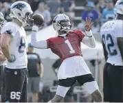  ?? CHUCK BURTON / ASSOCIATED PRESS ?? The Panthers say they want to find ways to use Cam Newton that will keep the mobile QB healthier and free of excess wear and tear.