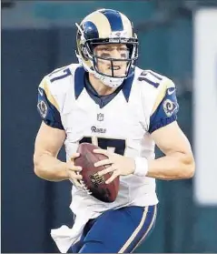  ?? Tony Avelar Associated Press ?? CASE KEENUM, above, is replacing the struggling Nick Foles at quarterbac­k when St. Louis takes on Baltimore.