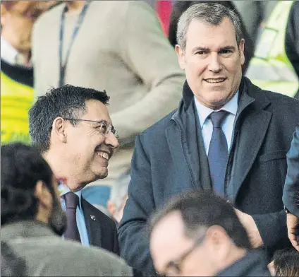  ?? FOTO: PERE PUNTÍ ?? Josep Maria Bartomeu y Emili Rousaud