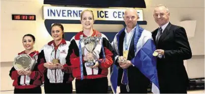  ??  ?? ON ICE: From left, Caroline Allan, Eilish Rennie, Emma Miller, Ewan MacDonald and Tom Pendreigh