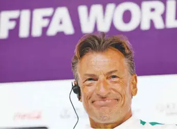  ?? (AFP) ?? Saudi Arabia’s French coach Herve Renard attends a press conference at the Qatar National Convention Center (QNCC) in Doha yesterday, on the eve of the Qatar 2022 World Cup match against Mexico.